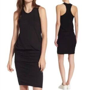 Standard James Perse Racerback Blouson Dress Black Sleeveless Size 3 Large NWT